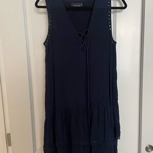 Zadig & Voltaire Navy Eyelet Mini Dress